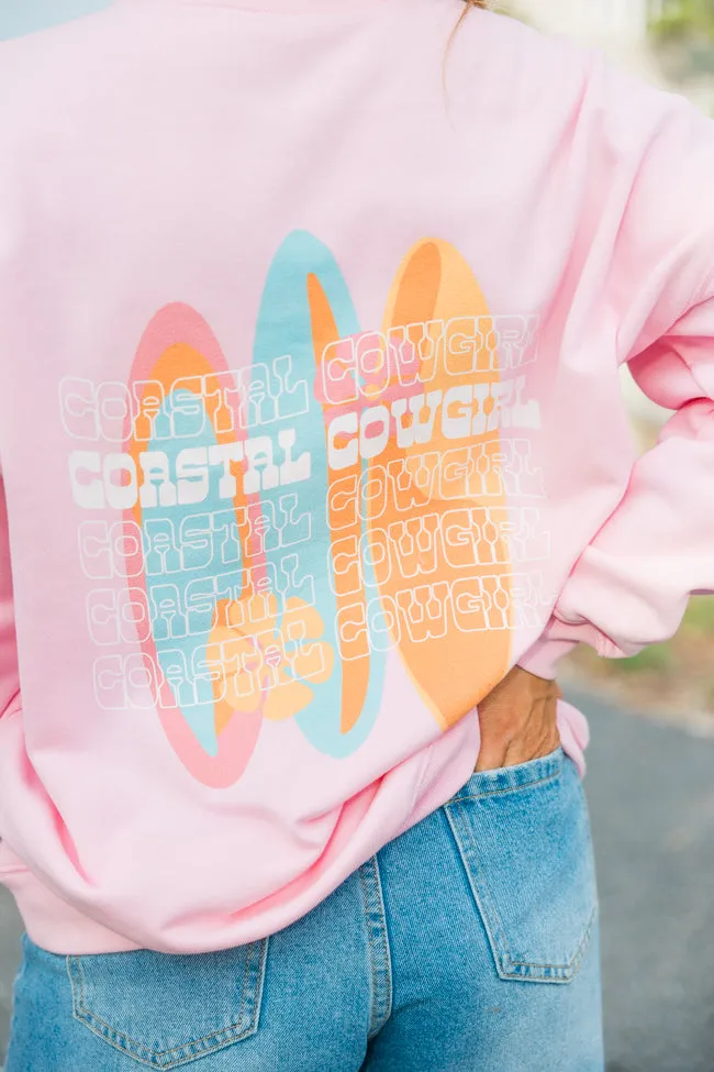 Coastal Cowgirl Repeat Light Pink Oversized Graphic Sweatshirt sold by Pink Lily product image thumbnail 4