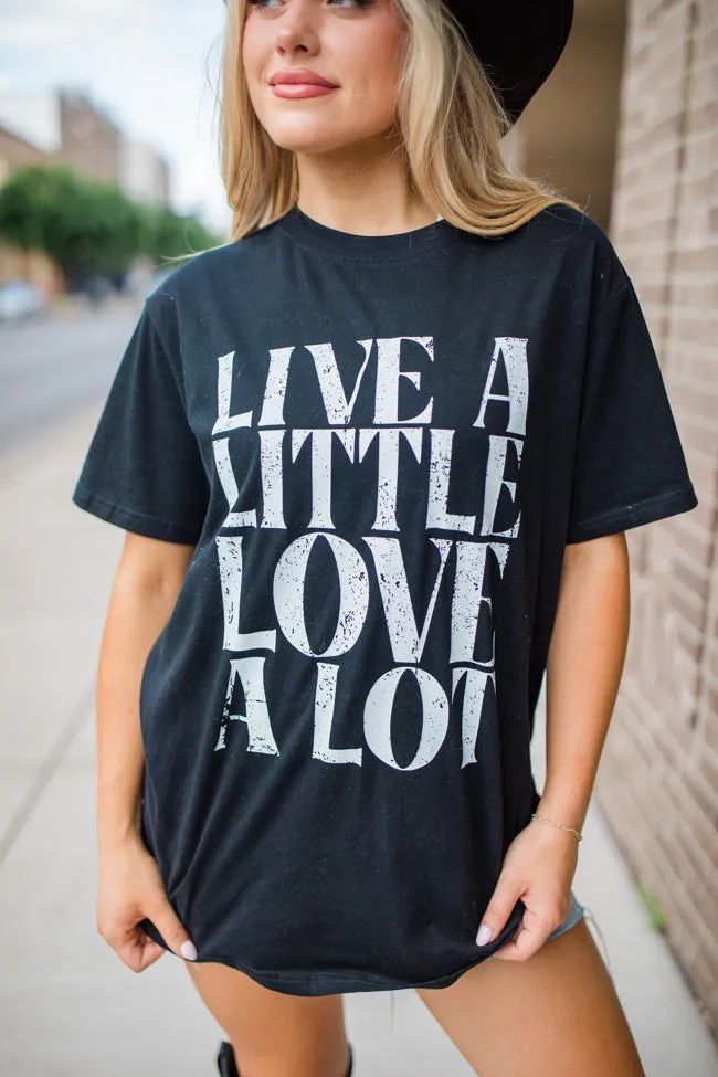 Live A Little Love A Lot Black Graphic Tee sold by Pink Lily product image thumbnail 3