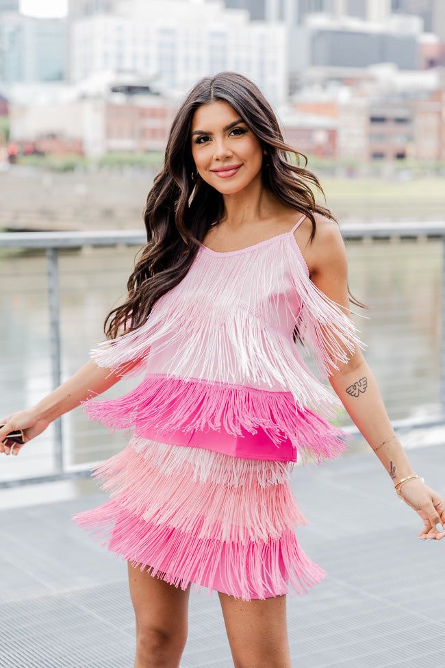 Meet Me In The Afterglow Pink Fringe Tassel Skirt sold by Pink Lily product image thumbnail 5