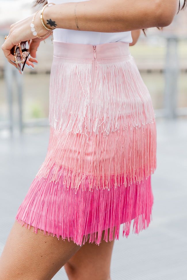 Meet Me In The Afterglow Pink Fringe Tassel Skirt sold by Pink Lily product image thumbnail 2