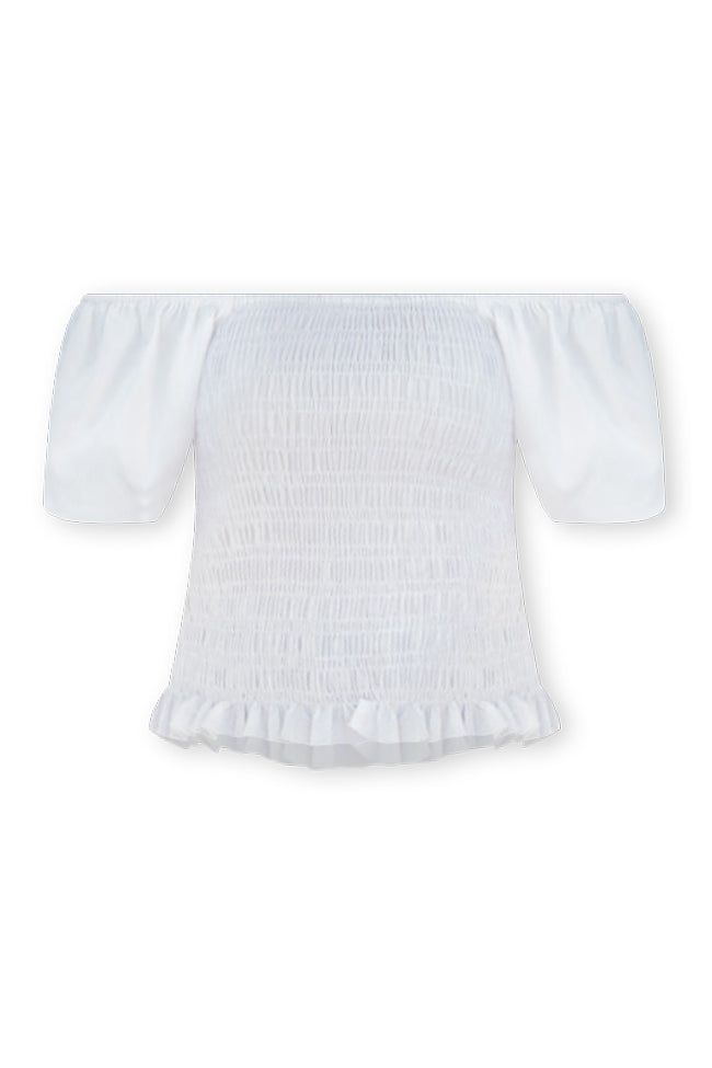 Doing Just Fine Ivory Smocked Puff Sleeve Blouse sold by Pink Lily product image thumbnail 9