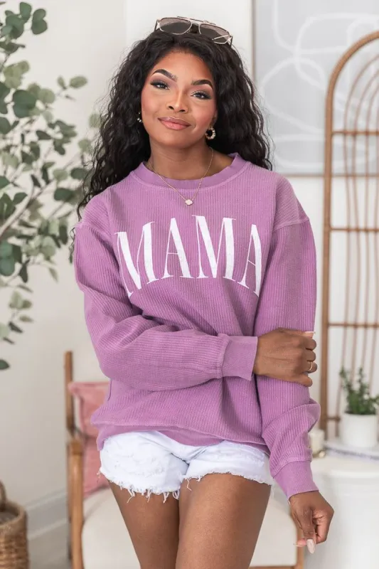 Mama Vintage Purple Corded Graphic Sweatshirt FINAL SALE sold by Pink Lily