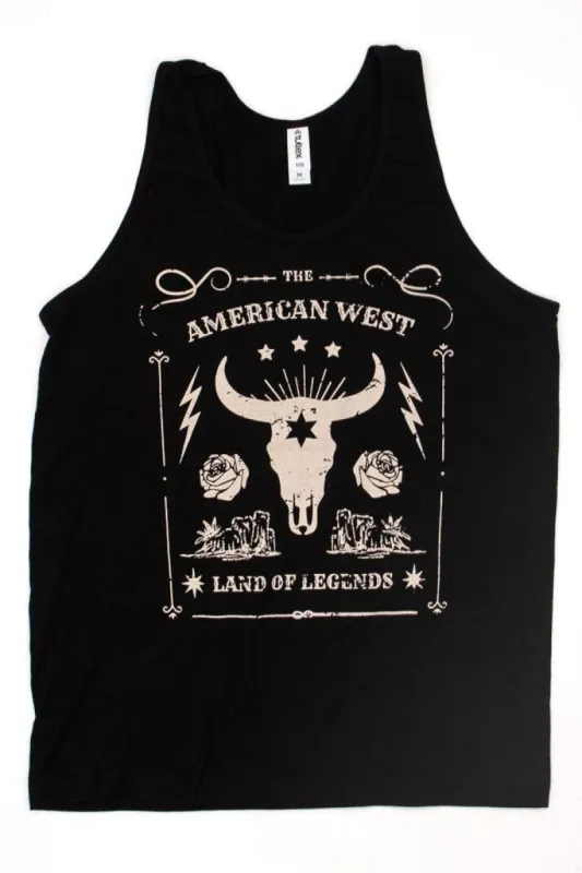 American West Black Jersey Graphic Tank sold by Pink Lily