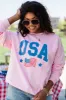 USA Flag Light Pink Graphic Sweatshirt sold by Pink Lily