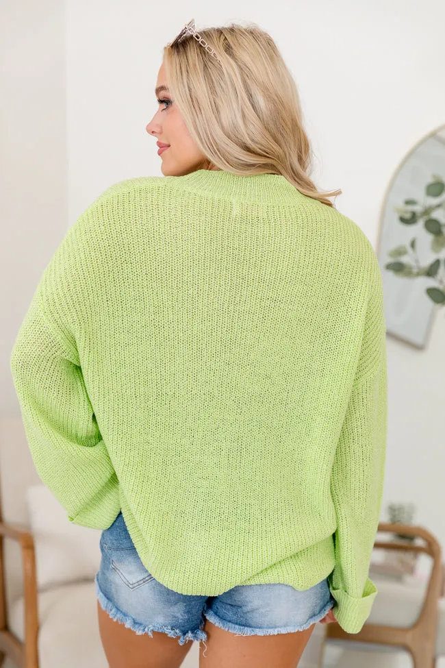 Mellow Mood Lime Oversized Pocketed Sweater FINAL SALE sold by Pink Lily product image thumbnail 5