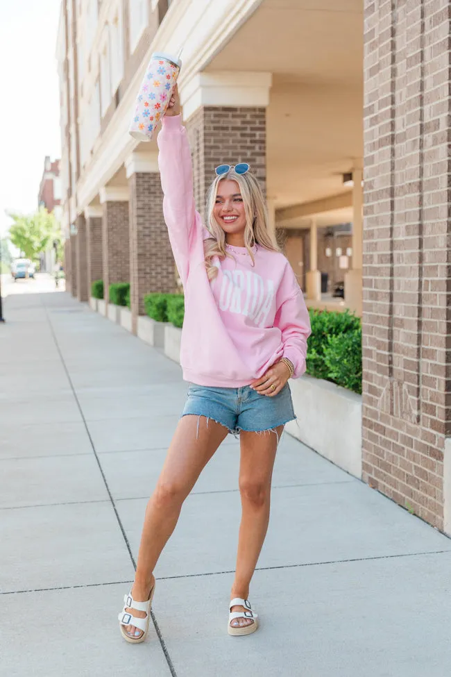 Florida Block Light Pink Oversized Graphic Sweatshirt sold by Pink Lily product image thumbnail 4