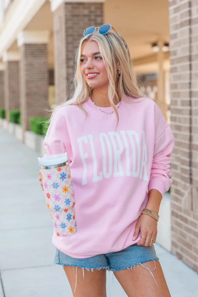 Florida Block Light Pink Oversized Graphic Sweatshirt sold by Pink Lily