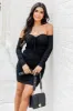 A Little Unpredictable Black Off The Shoulder Ruched Mini Dress FINAL SALE sold by Pink Lily