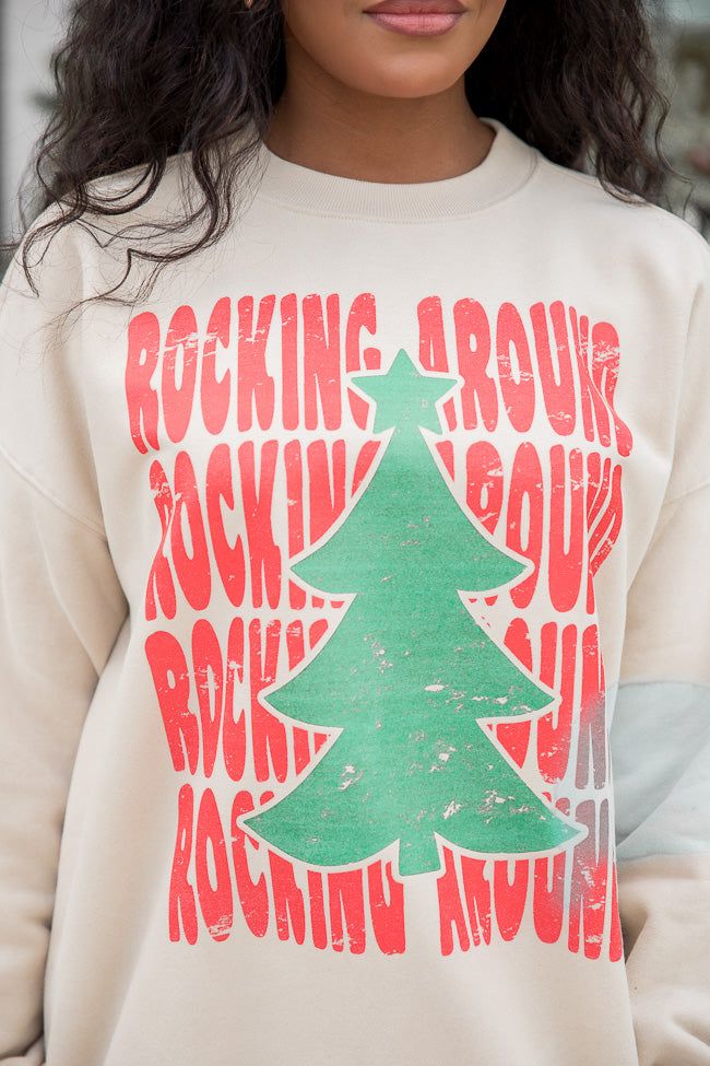 Rocking Around Christmas Cream Graphic Sweatshirt sold by Pink Lily product image thumbnail 4