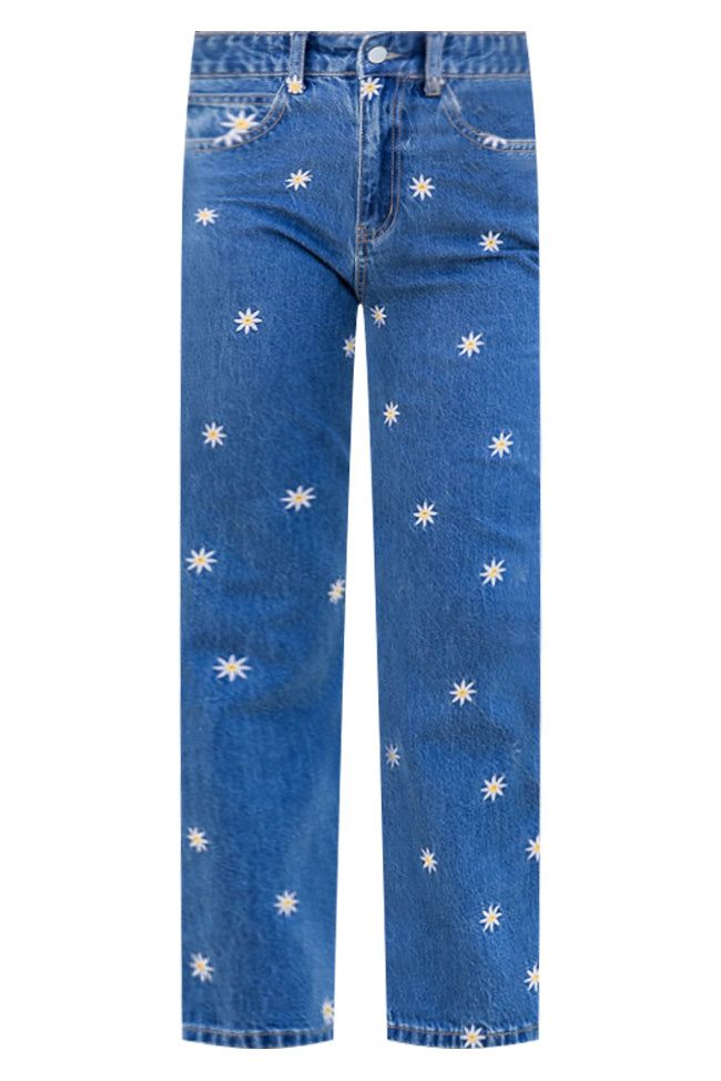 Have A Good Time Daisy Embroidered Mom Jeans FINAL SALE sold by Pink Lily product image thumbnail 5