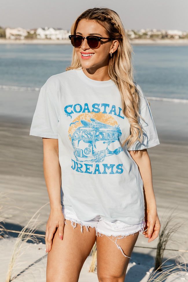 Coastal Dreams Light Blue Oversized Graphic Tee sold by Pink Lily product image thumbnail 2