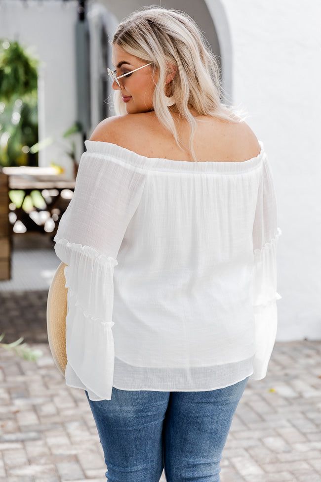Work With It Off The Shoulder Ivory Tiered Sleeve Blouse FINAL SALE sold by Pink Lily product image thumbnail 11