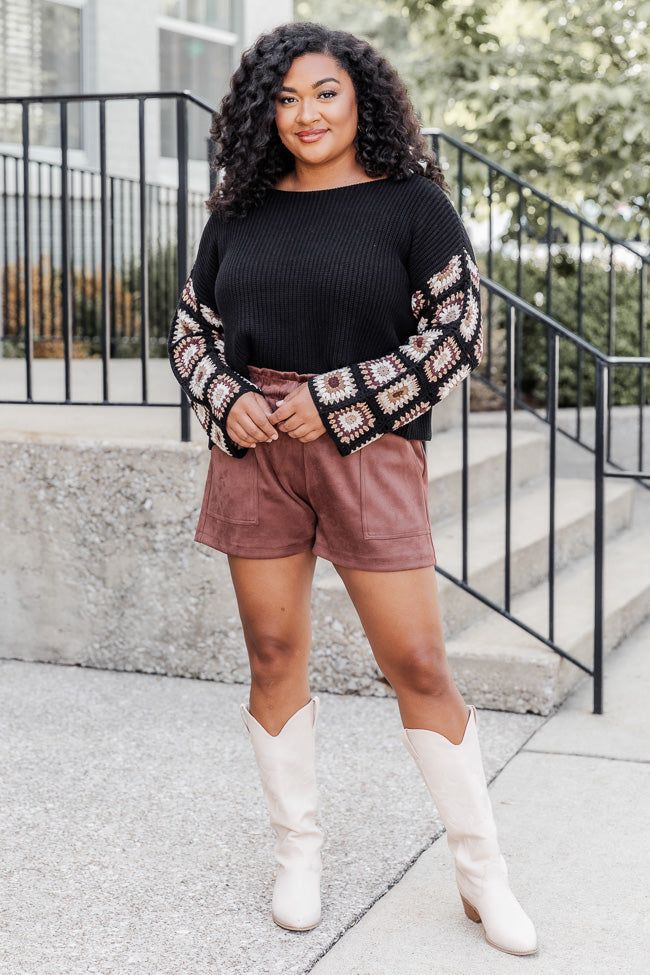 In The Quiet Moments Black Multi Crochet Sleeve Sweater sold by Pink Lily product image thumbnail 6