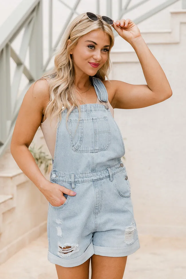 A Good Time Medium Wash Distressed Overalls FINAL SALE sold by Pink Lily product image thumbnail 3