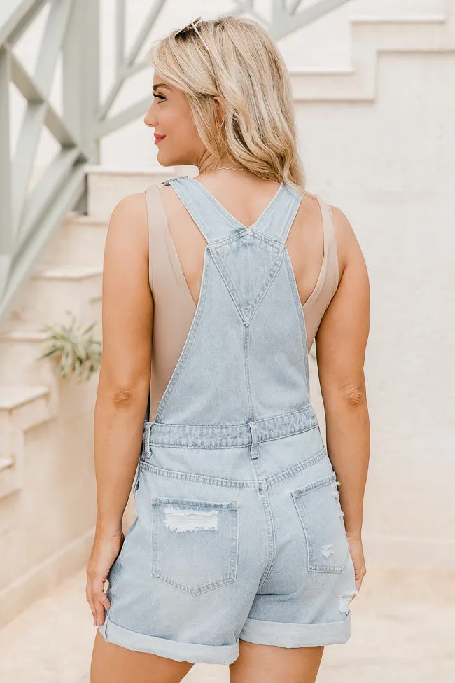A Good Time Medium Wash Distressed Overalls FINAL SALE sold by Pink Lily product image thumbnail 5