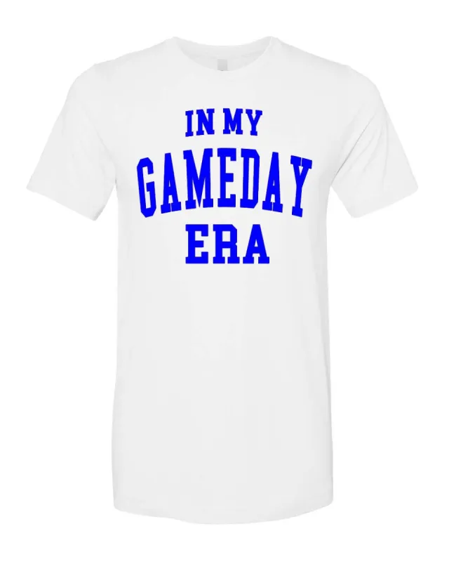 In My Gameday Era Royal Blue White Graphic Tee sold by Pink Lily