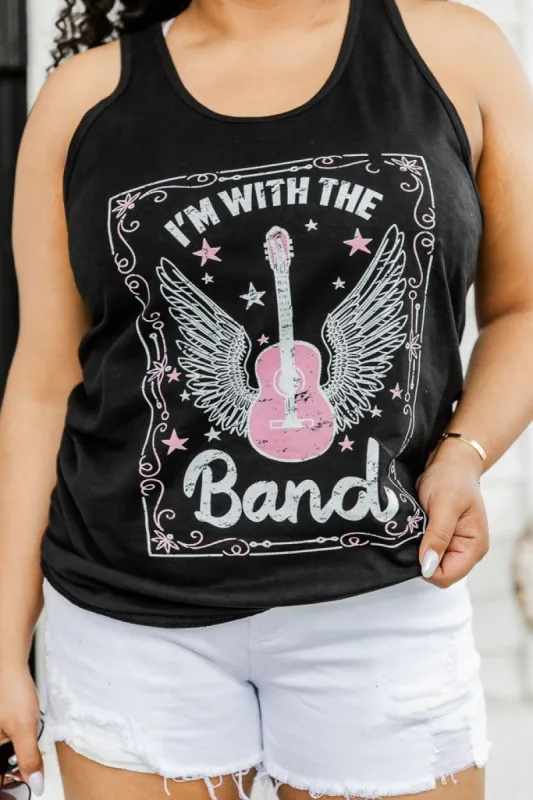 I'm With The band Black Jersey Graphic Tank sold by Pink Lily