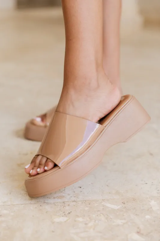 Mila Tan Slides FINAL SALE sold by Pink Lily
