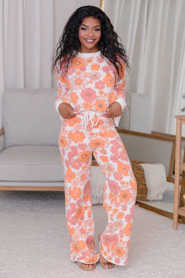 Movies And Chill Vintage Floral Fuzzy Lounge Pants FINAL SALE sold by Pink Lily product image thumbnail 2