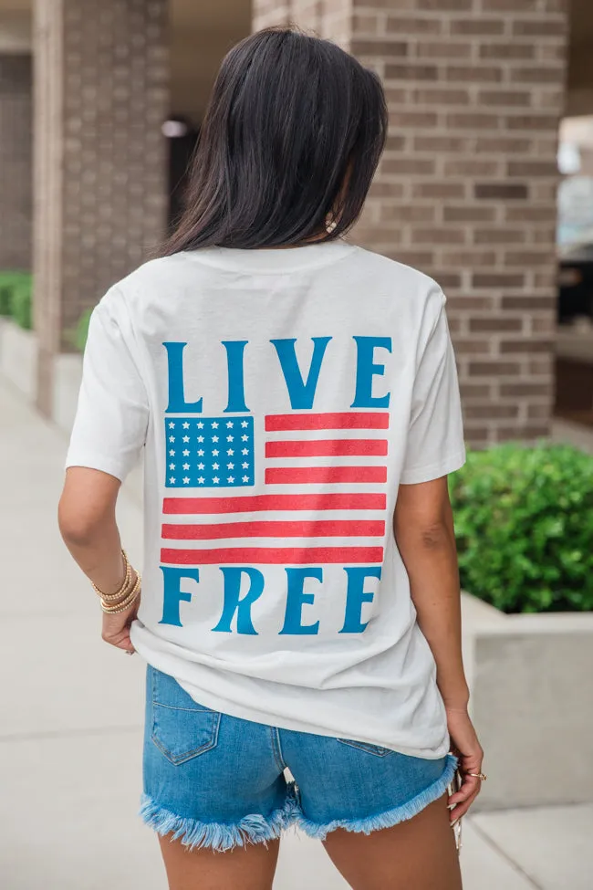 Live Free White Comfort Colors Graphic Tee sold by Pink Lily