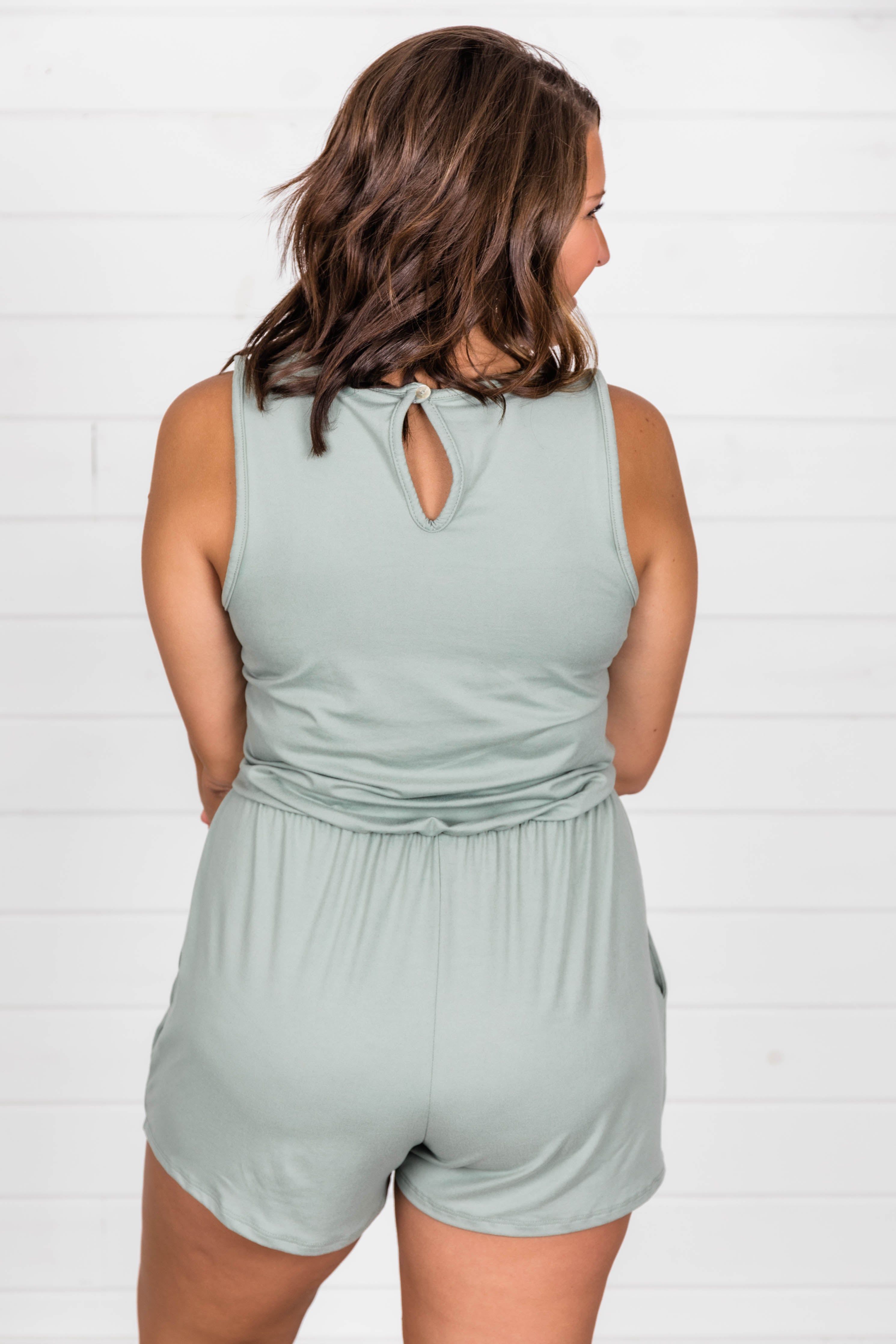 Summer Classics Romper Sage FINAL SALE sold by Pink Lily product image thumbnail 11