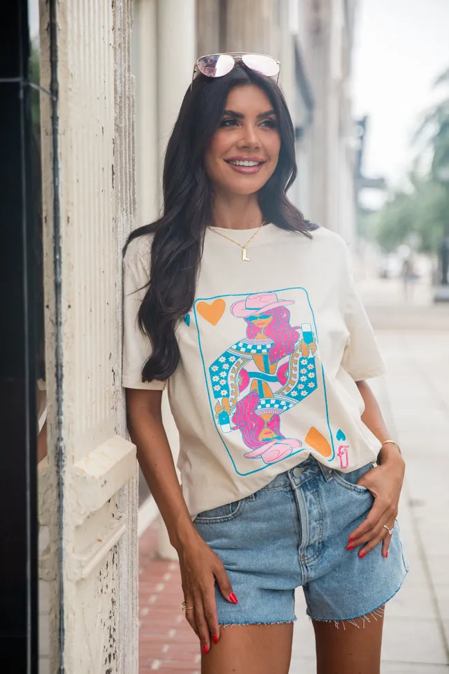 Queen of Country Ivory Oversized Graphic Tee sold by Pink Lily