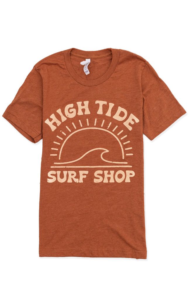 High Tide Surf Shop Burnt Orange Graphic Tee sold by Pink Lily product image thumbnail 3