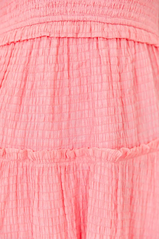 Secret Crush Coral Tie Shoulder V-Neck Dress FINAL SALE sold by Pink Lily product image thumbnail 3