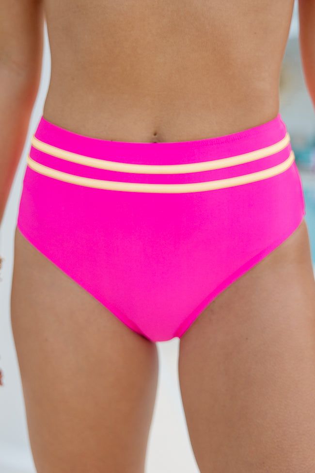 Smile and Splash Pink and Orange Trim Bikini Bottoms sold by Pink Lily