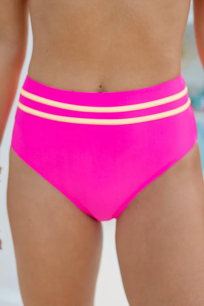 Splash and Smile Pink and Orange Trim Bikini Bottoms FINAL SALE sold by Pink Lily