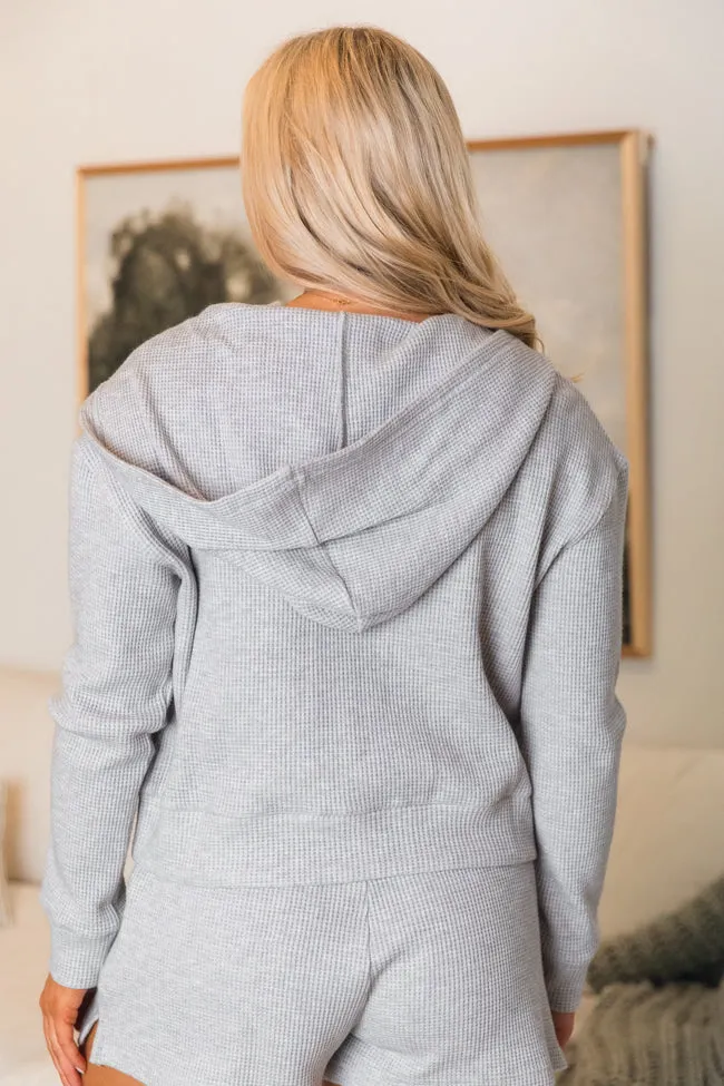 Essential Ease Grey Waffle Knit Zip Up Jacket FINAL SALE sold by Pink Lily product image thumbnail 5