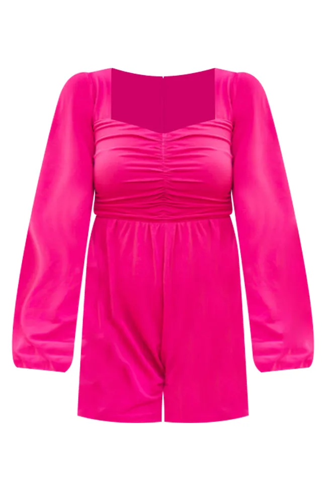 I'm All Yours Fuchsia Ruched Romper FINAL SALE sold by Pink Lily product image thumbnail 4