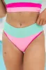 Feeling Coastal Mint And Pink Color Block Bikini Bottoms FINAL SALE sold by Pink Lily