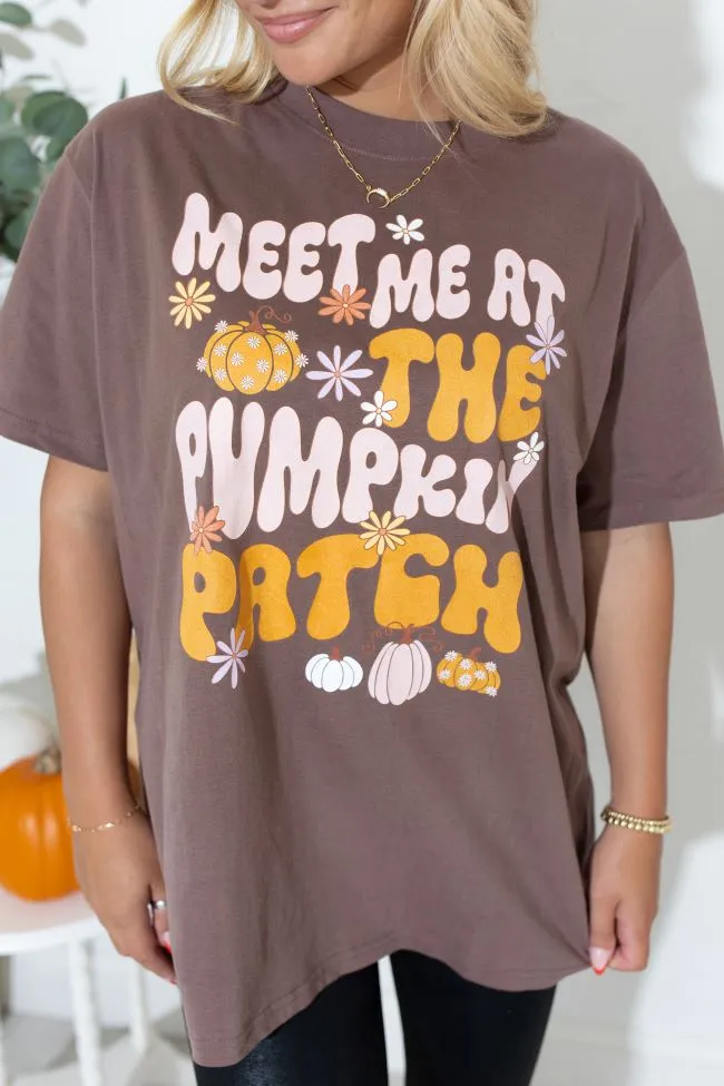 Meet Me At The Pumpkin Patch Mocha Oversized Graphic Tee sold by Pink Lily product image thumbnail 3