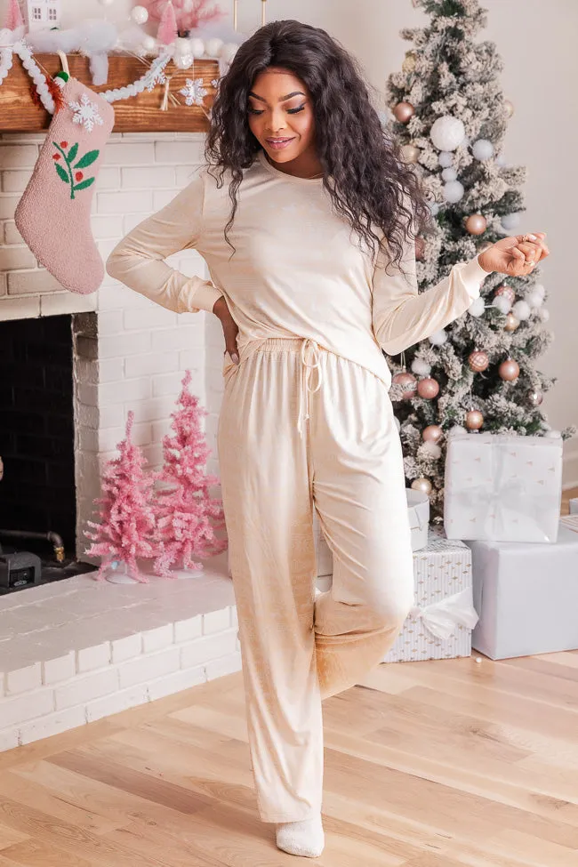 Snowy Days Beige and Ivory Fair Isle Pajama Top FINAL SALE sold by Pink Lily product image thumbnail 2