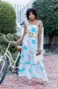 Sunkissed Feeling Teal Floral Maxi Dress FINAL SALE sold by Pink Lily