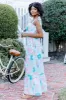 Sunkissed Feeling Teal Floral Maxi Dress FINAL SALE sold by Pink Lily