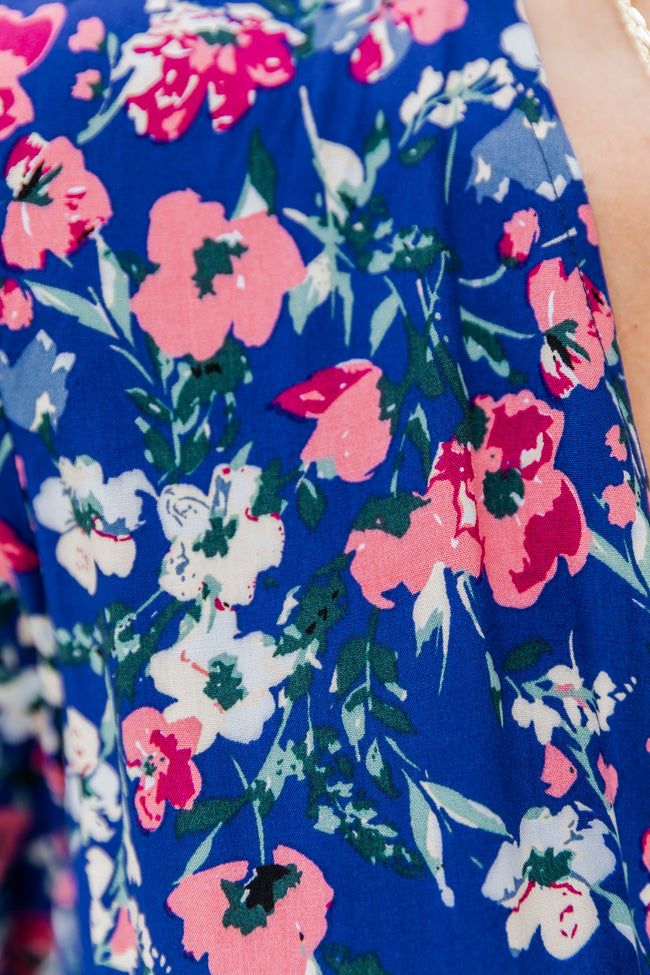 A Better View Blue Floral Long Sleeve Smocked Waist Mini Dress FINAL SALE sold by Pink Lily product image thumbnail 3