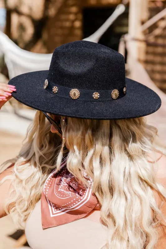Maybe Someday Black Studded Trim Hat FINAL SALE sold by Pink Lily