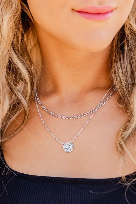 I Hope Silver Layered Necklace sold by Pink Lily
