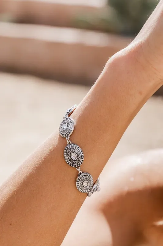 Cast A Spell Silver Coin Bracelet made by Pink Lily