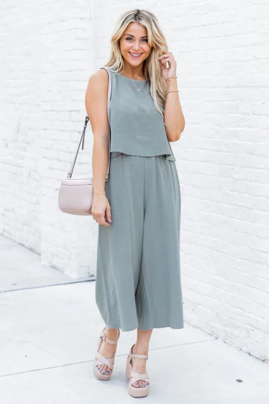 Never Wanna Leave Olive Jumpsuit FINAL SALE sold by Pink Lily