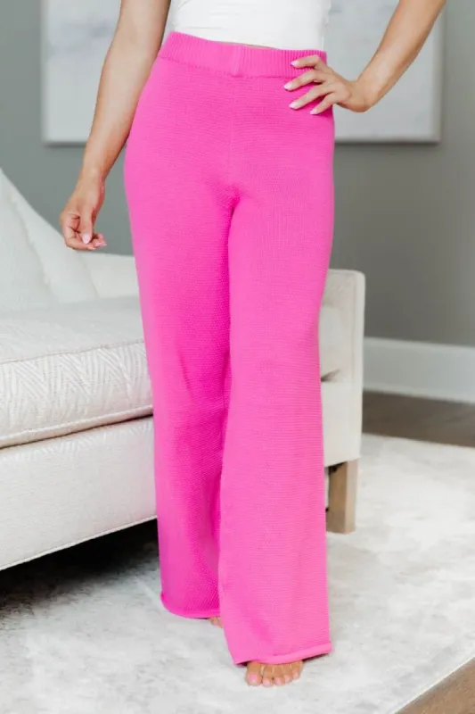 Heartache Song Hot Pink Knit Lounge Pants FINAL SALE sold by Pink Lily