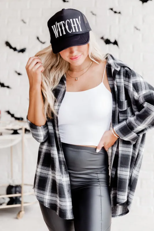 Witchy Black Trucker Hat FINAL SALE sold by Pink Lily