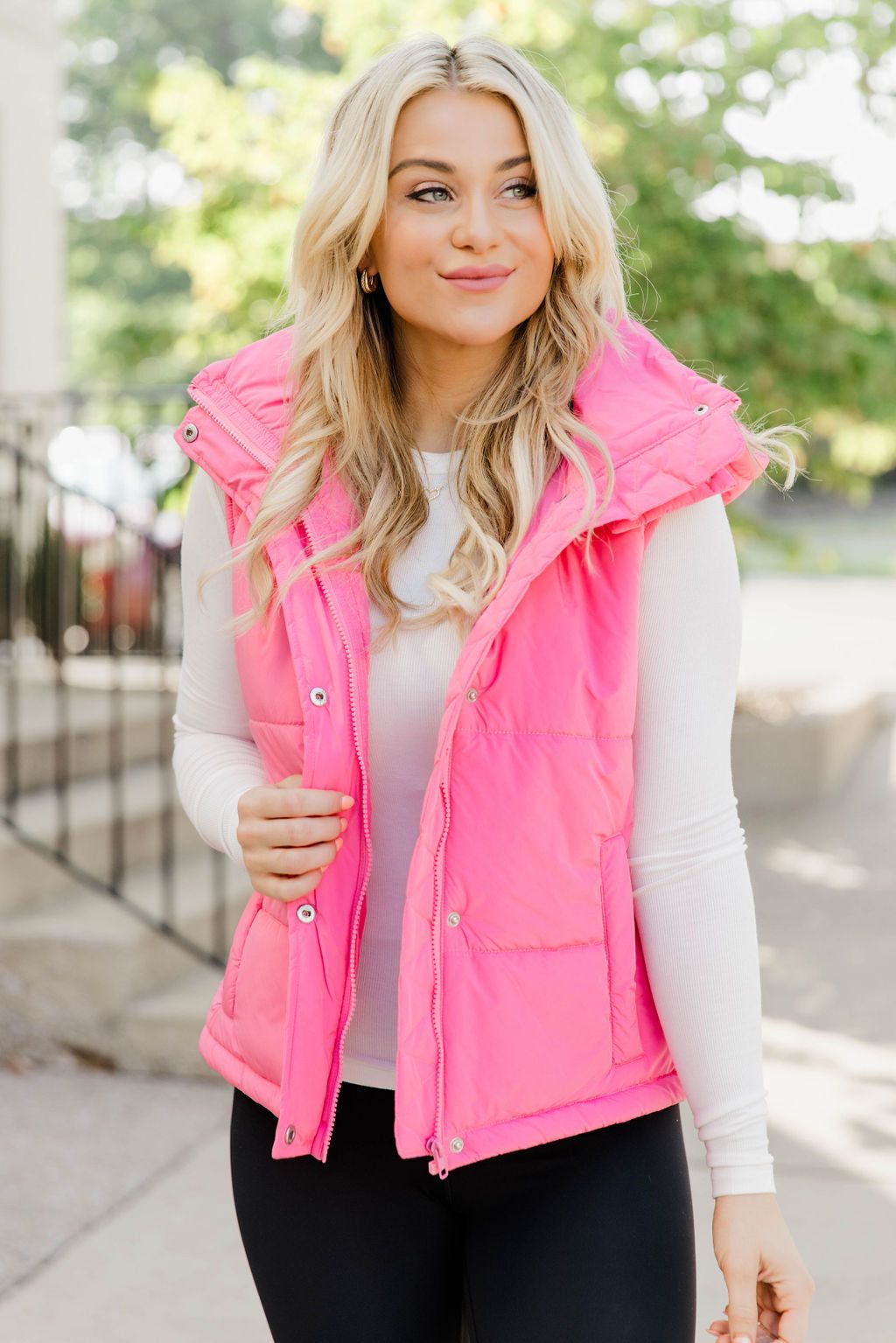 Forever With You Pink Puffer Vest With Removable Hood sold by Pink Lily product image thumbnail 4