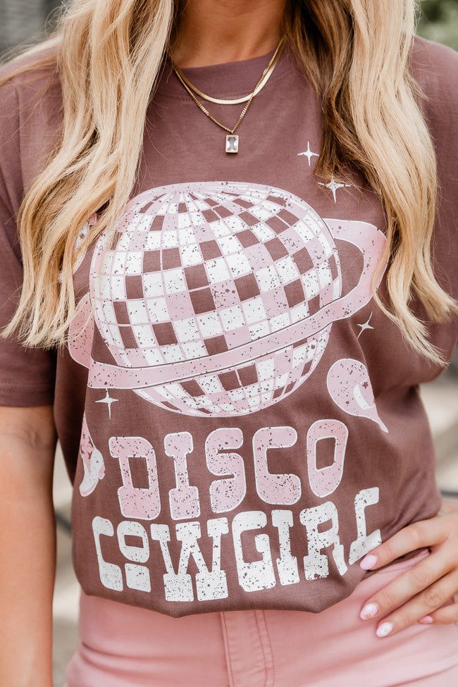 Disco Cowgirl Mocha Oversized Graphic Tee SALE sold by Pink Lily product image thumbnail 3