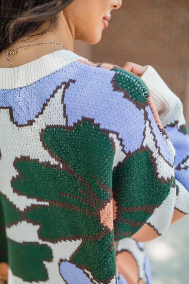 Lively Love Purple Multi Oversized Floral Print Sweater sold by Pink Lily product image thumbnail 5