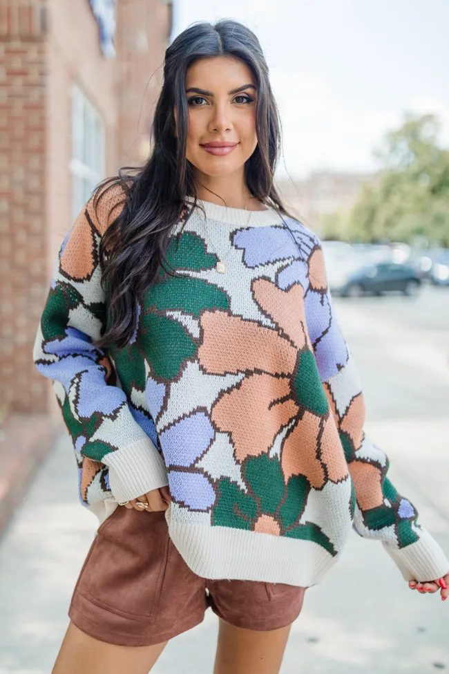 Lively Love Purple Multi Oversized Floral Print Sweater sold by Pink Lily product image thumbnail 3