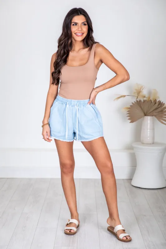 Back To The Basics Nude Ribbed Square Neck Tank Bodysuit   FINAL SALE sold by Pink Lily