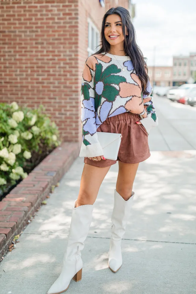 Lively Love Purple Multi Oversized Floral Print Sweater sold by Pink Lily product image thumbnail 4